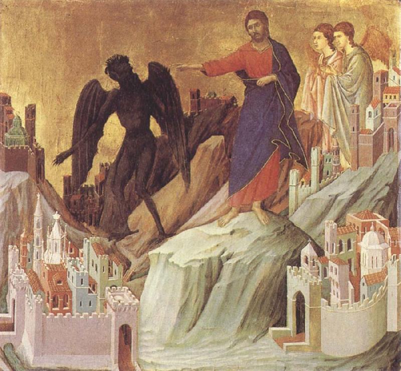 Duccio di Buoninsegna The Tempration of Christ on the Mountain Germany oil painting art